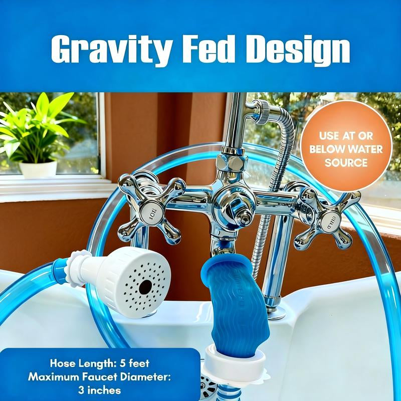 Pet Tub Faucet Sprayer No-Install 5 Ft. Shower Hosetub Spout Attachment,Baby Bath,Pet Care,Hair Washing